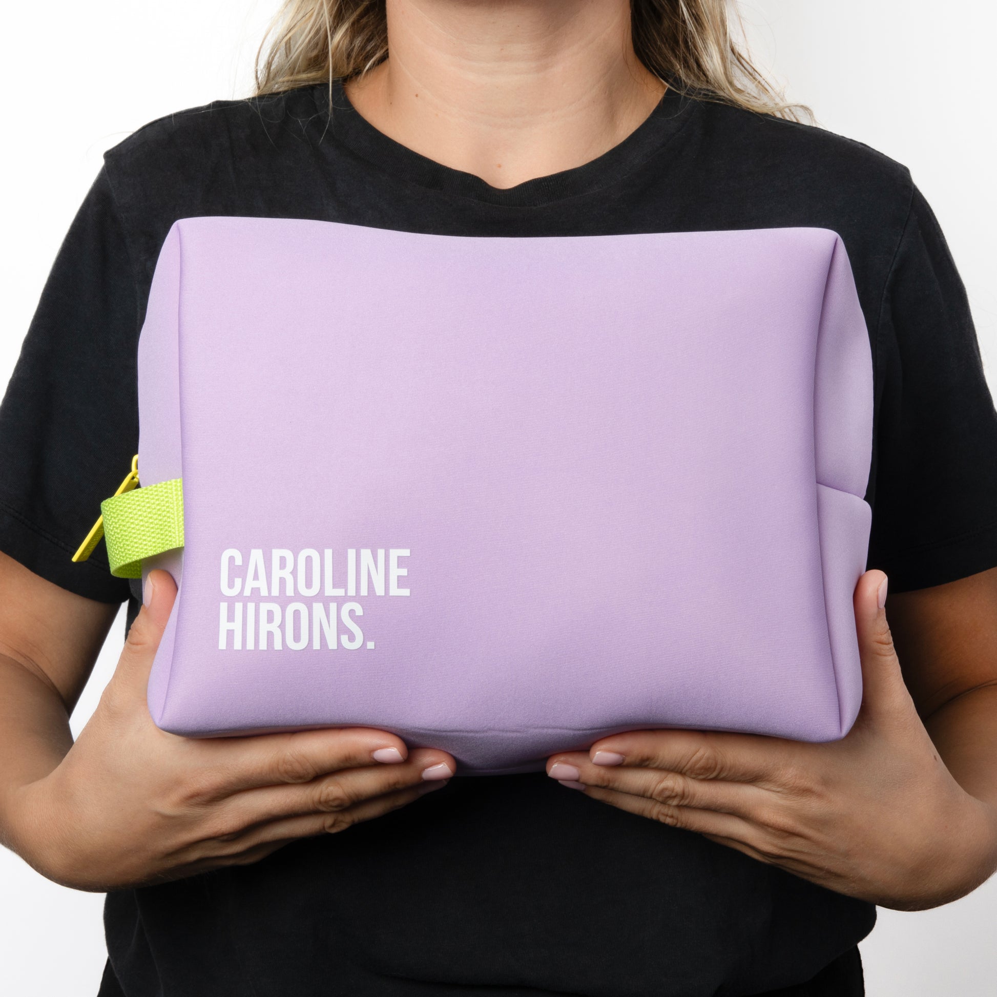 Model holding The Lilac Kit Bag | Caroline Hirons
